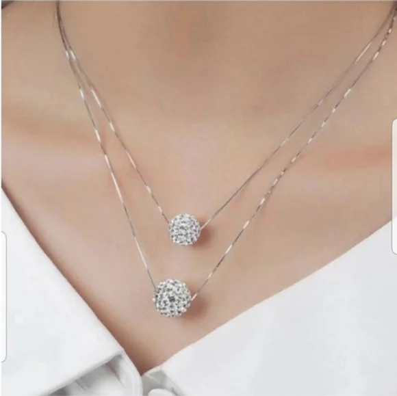 Swarovski Elements 925 Sterling Silver Disco Ball Drop Earrings NEW - Picture 12 of 15